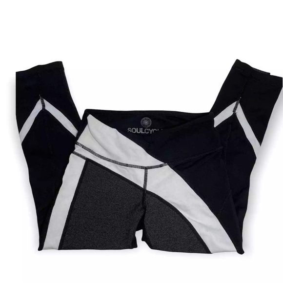 SoulCycle Cropped Leggings with Logo on Leg S athletic biking cycling - Picture 1 of 12